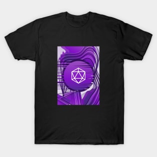 Purple Glitch Polyhedral D20 Dice Tabletop RPG T-Shirt